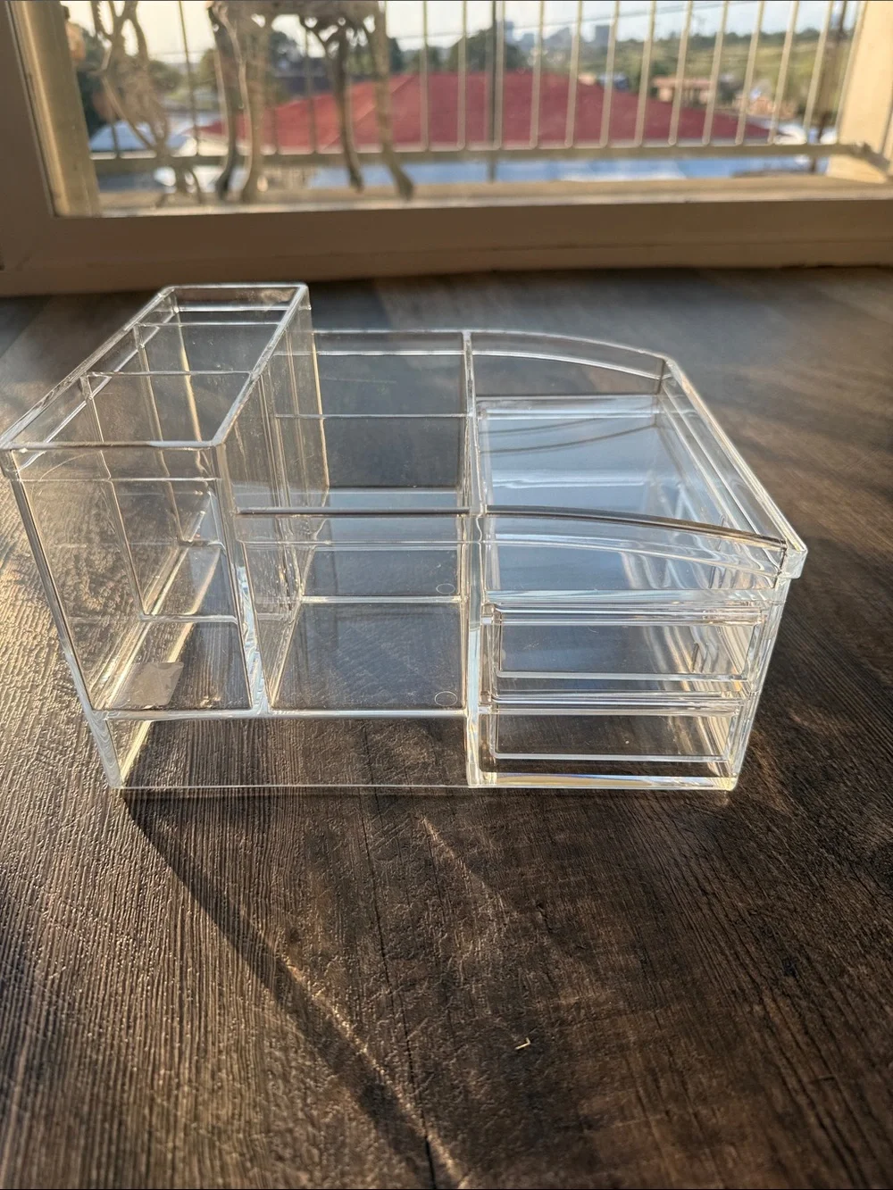 Clear Acrylic Cosmetic Organizer with Removable Dividers